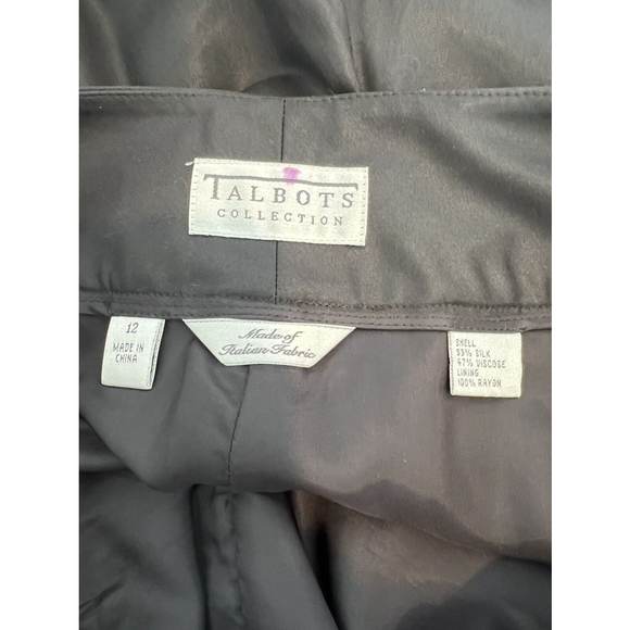 Talbots Collection Womens Dress Career Pants Black High Rise Solid Silk Blend 12 - Picture 3 of 7